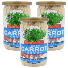 BabyBest 貝比斯特 紅蘿蔔麵條 嚴選食材 健康安心 無添加 台灣製造, 200g, 3罐