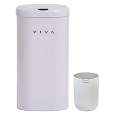 VISVIVA VIVA 感應式垃圾桶 The Edge 27L + 搖蓋式垃圾桶組合, 紫色 + 白色