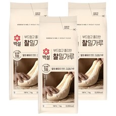 CJ BEKSUL 白雪 中筋麵粉, 1kg, 3包