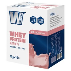 義美生醫 W PROTEIN乳清蛋白飲 草莓拿鐵, 350g, 1盒