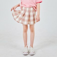 spoon 女童格紋印花百褶短裙