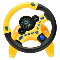 Dadaland Little Driver 兒童方向盤聲光玩具 黏貼款, 黃色, 1個