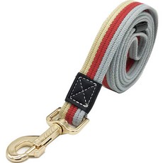 PETSMON 寵物條紋拼色軟質牽繩, 紅色 米色 灰色條紋, 1個