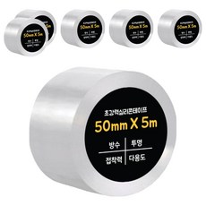 達達超強力矽膠膠帶單面50mm x 5m, 透明, 6個