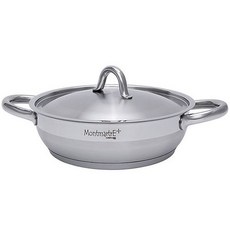 CHEFLINE Montmartre Plus系列3層不鏽鋼雙耳淺湯鍋+鍋蓋, 單色, 24cm
