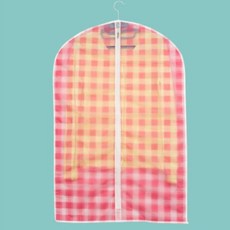 衣物整理 紅色格紋 衣物防塵套 小, 1個, 1個, 紅色格子款