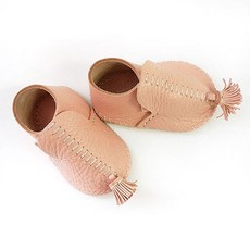 플레이몰 신생아용 베지터블 가죽 테슬 엔젤 슈즈 DIY키트, 핑크, 1개