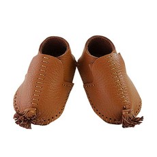 플레이몰 남아용 베지터블 가죽 태슬 엔젤 슈즈 DIY키트, 브라운, 1개
