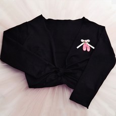 프리티발레 코사지슈즈 가디건 블랙 발레가디건