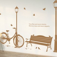 MAKES 圖案貼紙 - 自行車風景 B type, 棕色