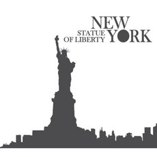 웹데코 그래픽스티커 statue of liberty, 다크그레이