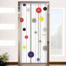 GGOOMIM 玄關門貼紙, 現代粗糙圓形圖案, 100 x 210 cm