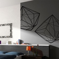 Webdeco 圖形貼紙 Triakis Octahedron, 黑色