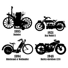 Web Deco 圖形貼紙 摩托車, 黑色