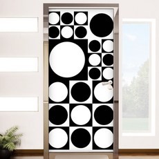 꾸밈 현관문 시트지, 동그라미 반전 패턴, 100 x 210 cm