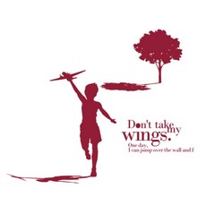 Webdeco 圖形貼紙 Fly high -A type, 酒紅色