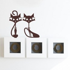 Webdeco 圖形貼紙 貓咪 -A款, 深棕色