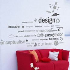 Webdeco 圖案貼紙 Lettering - 2, 深灰色+灰色