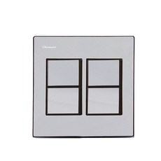 可可家居 素面銀色4孔開關, 4個純銀開關