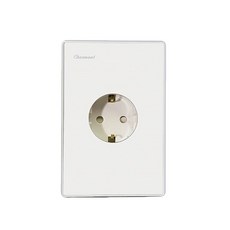 素面單孔插座+含嵌入式輔助支架, 1個