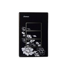 Homkoko Charmant 黑色3孔開關, 1個