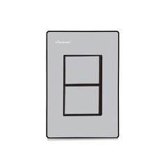 素面開關 2開, 1個, 銀色