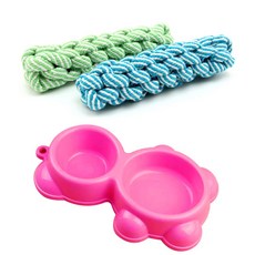 곰돌이 애견식기 SET, 핑크, 2개