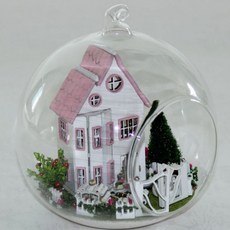 라이프스푼 DIY 미니어쳐볼, 19 화이트 핑크 하우스, 1개