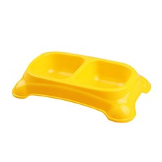 라운드 분할 애견식기, 옐로우, 1개