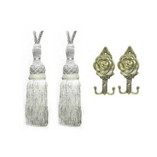 Living Zone 繫繩包+玫瑰花織套組24cm, 白色的, 1套