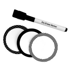 엘머스 라운드 키친 메모패드, 블랙, 메모 보드 3개, 마카 1개