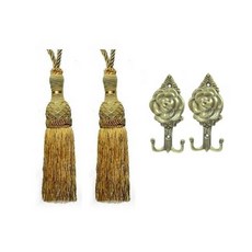 生活區 繩式綁帶+玫瑰掛勾組 24cm, 金色, 1套