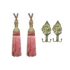 Living Zone 繫繩包+玫瑰花織套組24cm, 粉色的, 1套