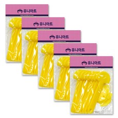 유니아트 반달조립부채 만들기DIY, 노랑, 5개