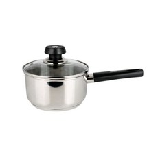 Libinggeulrori 不鏽鋼單柄湯鍋+玻璃鍋蓋, 16cm