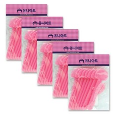 유니아트 반달조립부채 만들기DIY, 분홍, 5개