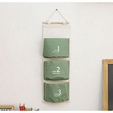 숫자프린팅 3포켓 영수증 꽂이, 그린, 1개
