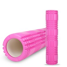 카시야 필라테스 입체형 요가 폼롤러 롱타입, 핑크, 1개