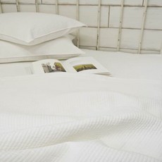 MaMA'S ROOM 素色絎縫純棉夏季薄被, 白色的