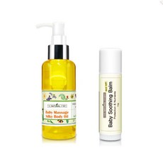 嬰兒滑順身體按摩油+嬰兒棒狀舒緩膏, 嬰兒按摩絲滑身體油 145ml+嬰兒舒緩膏(棒狀) 15g