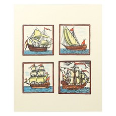 4만마켓 바르셀로나 Krappa, 목판화 4척의 배
