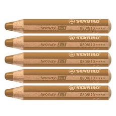 STABILO 思筆樂 Woody幼兒用3in1蠟筆, 5 個, 金子