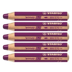 STABILO 思筆樂 Woody幼兒用3in1蠟筆, 5 個, 紫丁香