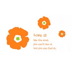 北歐花朵B, 橘色 + 黃綠色