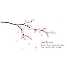 Slow Drawing Love Blossom C 圖案貼紙, 粉紅色 + 深棕色