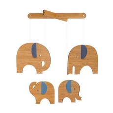 쁘띠꼴라쥬] 디럭스대나무모빌, Blue Elephant, 1개