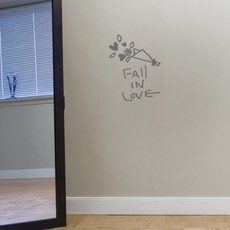 1am 手寫字體重點貼紙 fall in love, 淺灰色