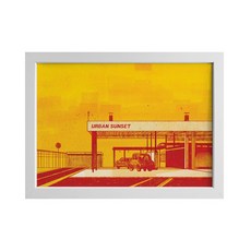 all new frame 城市日落圖案掛畫, 中纖板白色