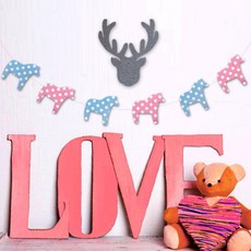 派對拉旗 粉藍點點木馬, 粉藍色圓點馬