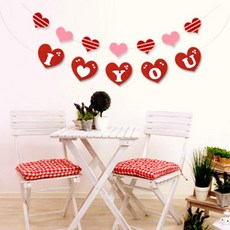 派對掛旗 珍珠愛心 I ♥ YOU, 單一顏色, 1個